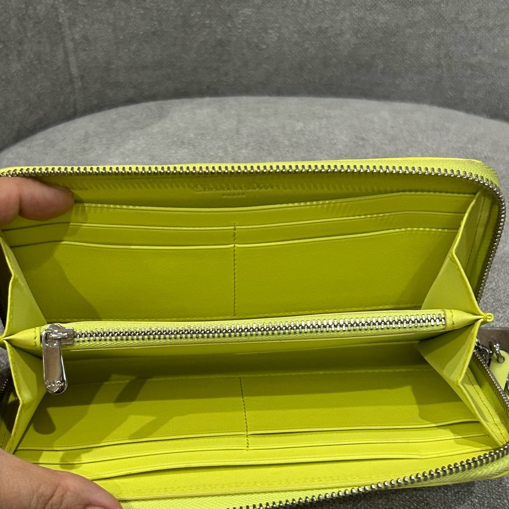 Christian Dior Patent Leather Bright Yellow Wallet VGUC - Picture 6 of 11